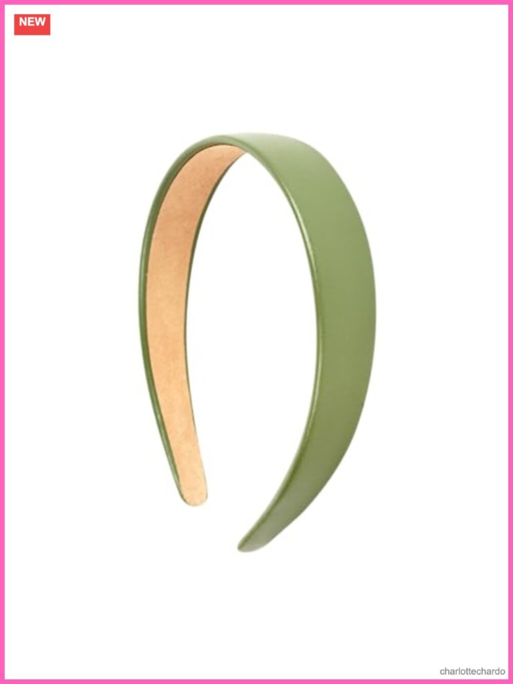 1 Inch Vegan Leather Headband Soft Non-Slip Lining